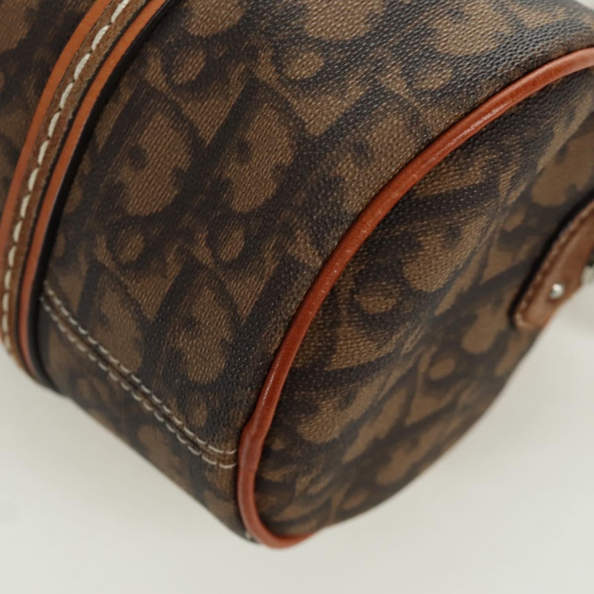 Christian Dior Vintage Trotter Romantique Boston Diorissimo Coated Canvas Brown Canvas Handbag (Pre-Owned)