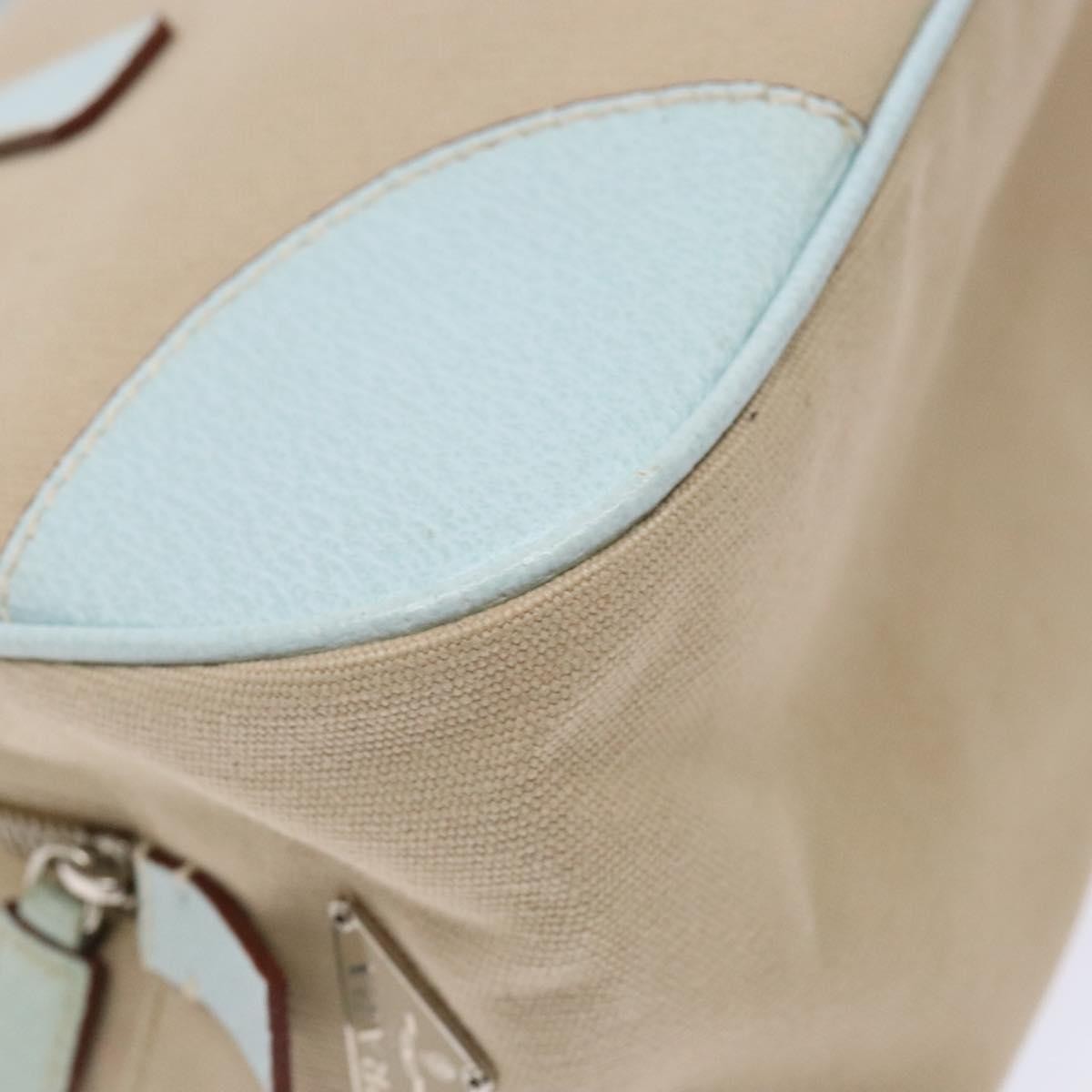 Prada Bauletto Canvas With Leather Beige Canvas Bag (Pre-Owned)