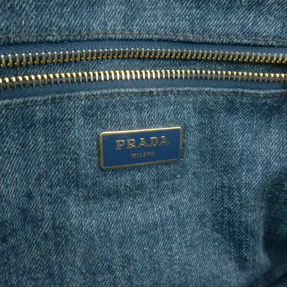 Prada Canapa Denim Blue Denim_Jeans Tote Bag Bag (Pre-Owned)