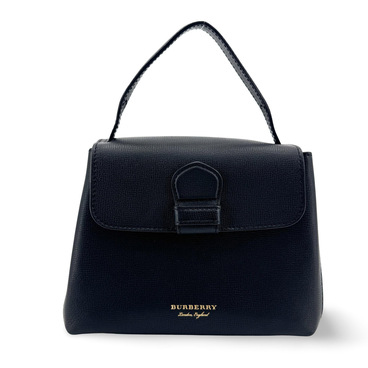 Burberry Camberley Top Handle Leather Black Leather Handbag (Pre-Owned)
