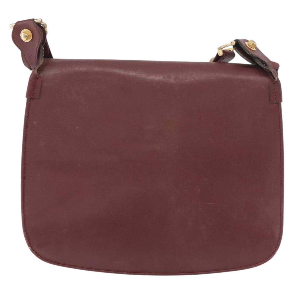 Cartier Must De Cartier Leather Burgundy Leather Shoulder Bag Bag (Pre-Owned)