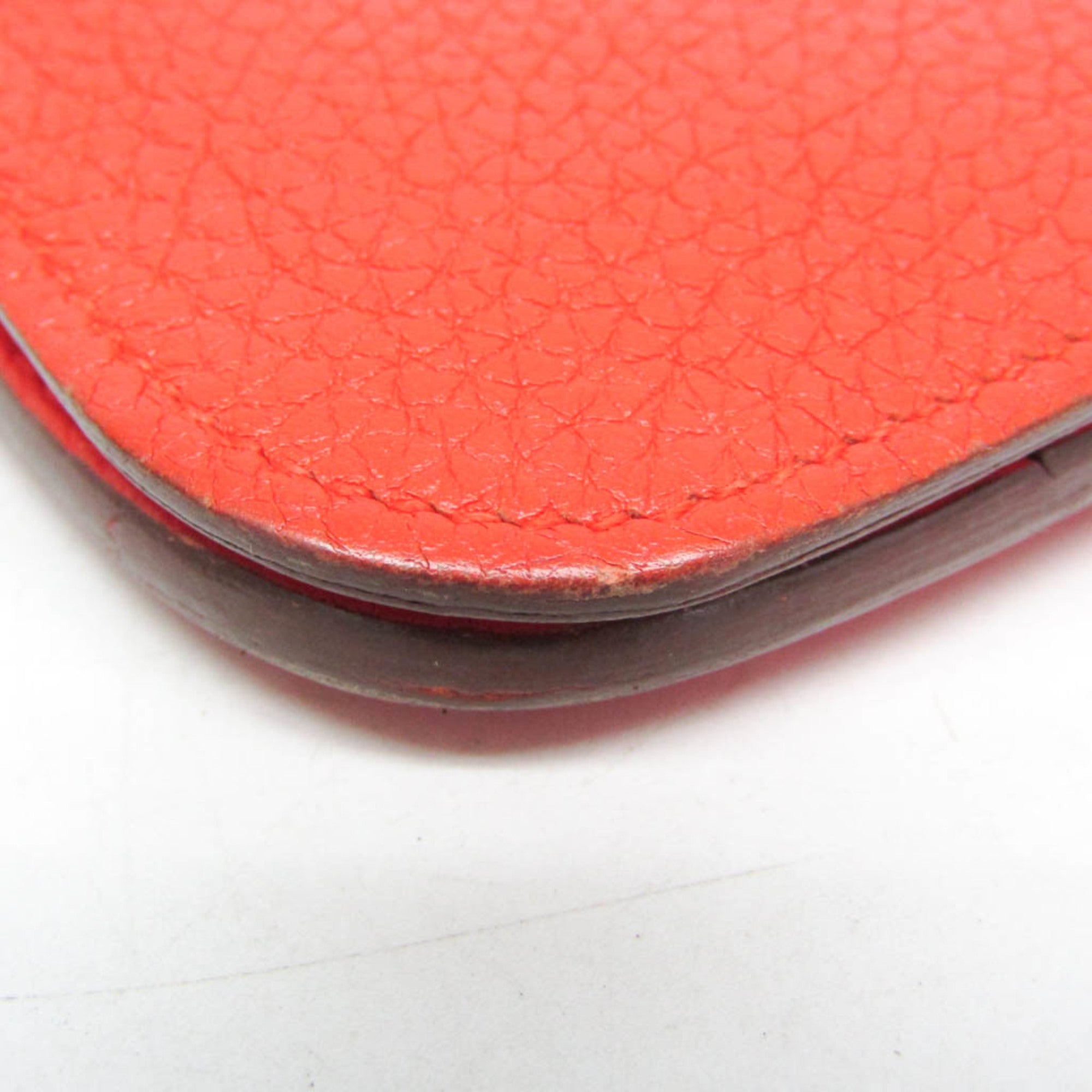 Hermes Dogon Duo Combined Leather Red Leather Wallets Accessory (Pre-Owned)