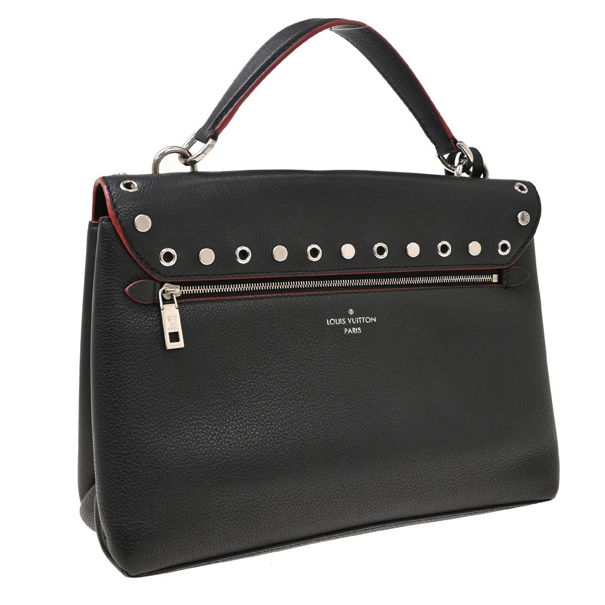 Louis Vuitton Mylockme Studded Leather Black Leather Shoulder Bag Bag (Pre-Owned)