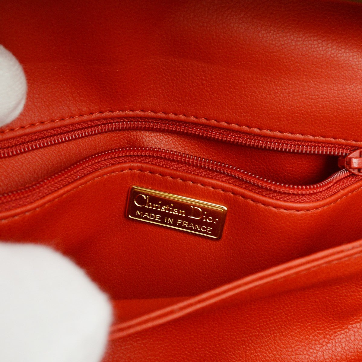 Christian Dior Shoulder Leather Red Leather Shoulder Bag Bag (Pre-Owned)