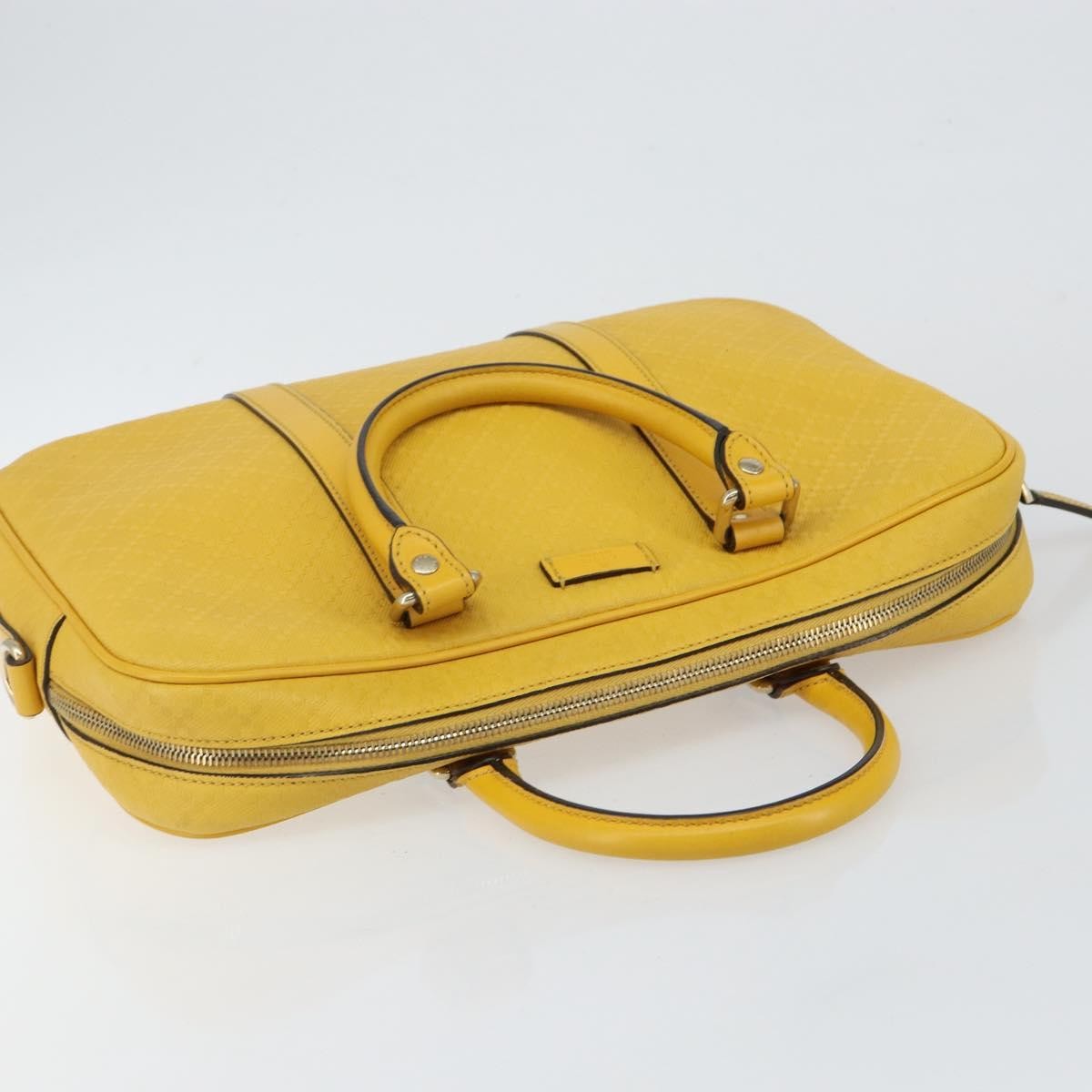 Gucci Diamante Bright Leather Yellow Leather Bag (Pre-Owned)