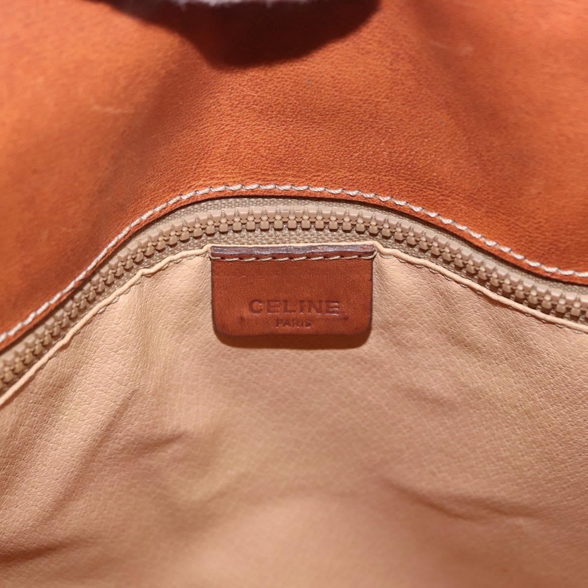 Celine Vintage Macadam Canvas And Leather Brown Canvas Shoulder Bag Bag (Pre-Owned)