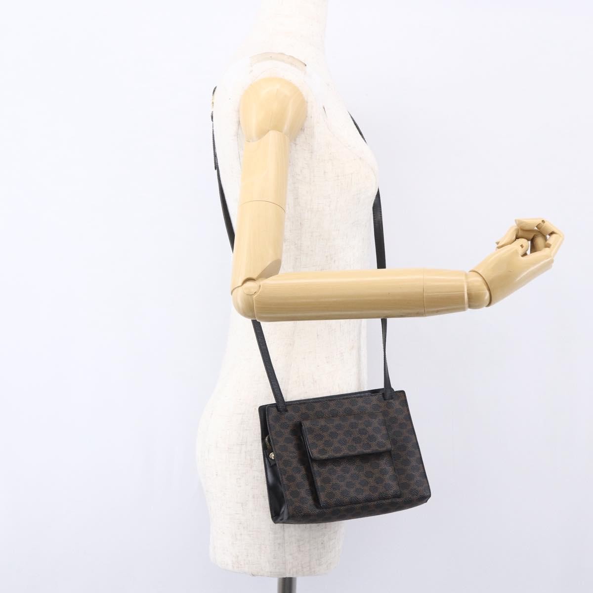 Celine Vintage Macadam Canvas Black Canvas Shoulder Bag Bag (Pre-Owned)