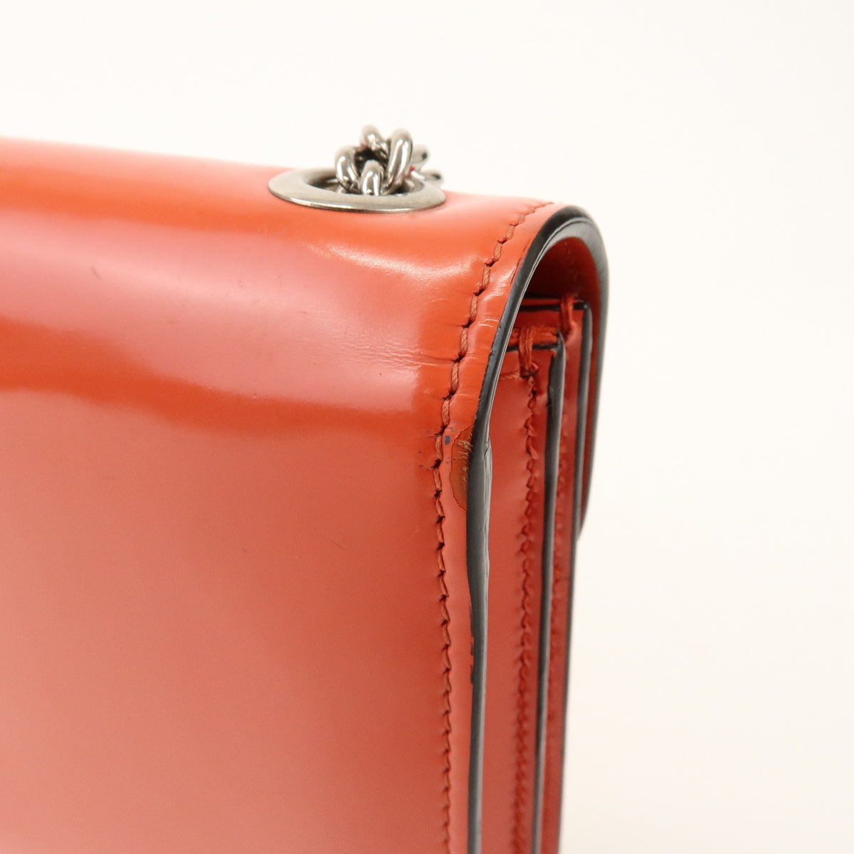 Gucci Interlocking Patent Orange Patent_Leather Shoulder Bag Bag (Pre-Owned)