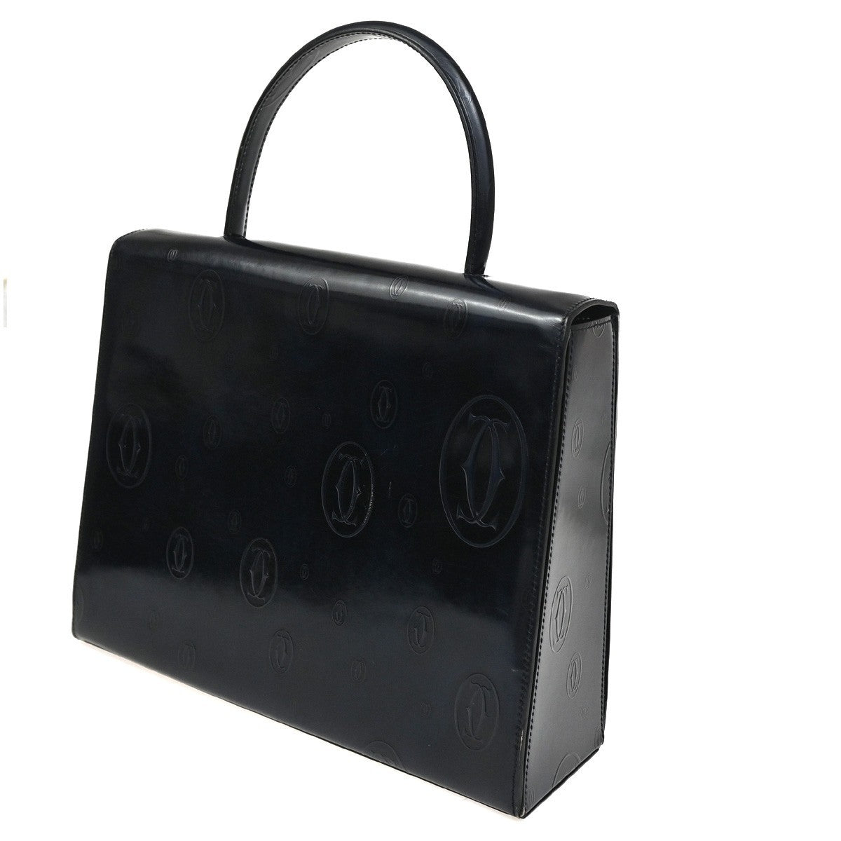 Cartier Happy Birthday Patent Leather Navy Patent_Leather Handbag (Pre-Owned)