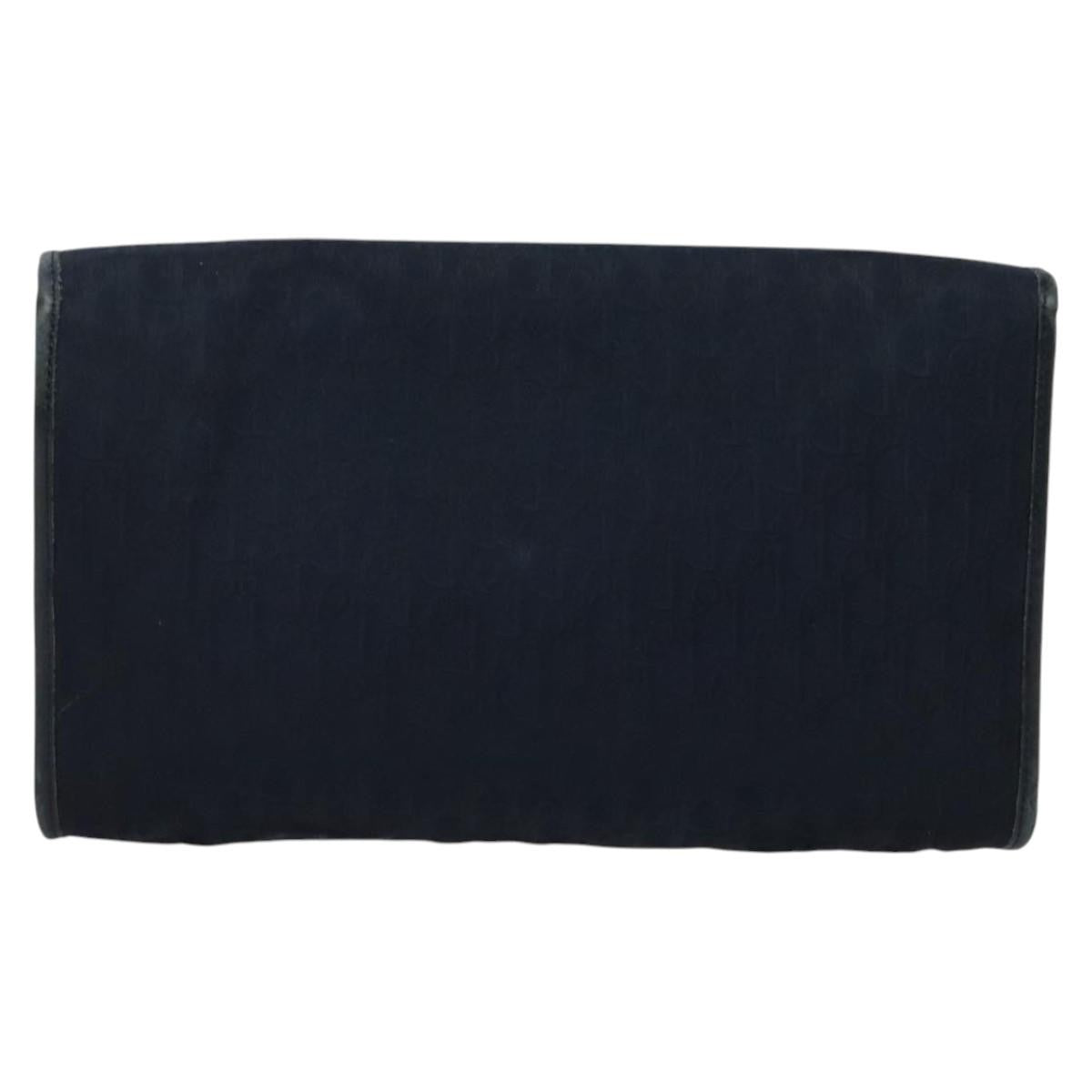 Christian Dior Vintage Chain Flap Diorissimo Canvas Navy Canvas Shoulder Bag Bag (Pre-Owned)