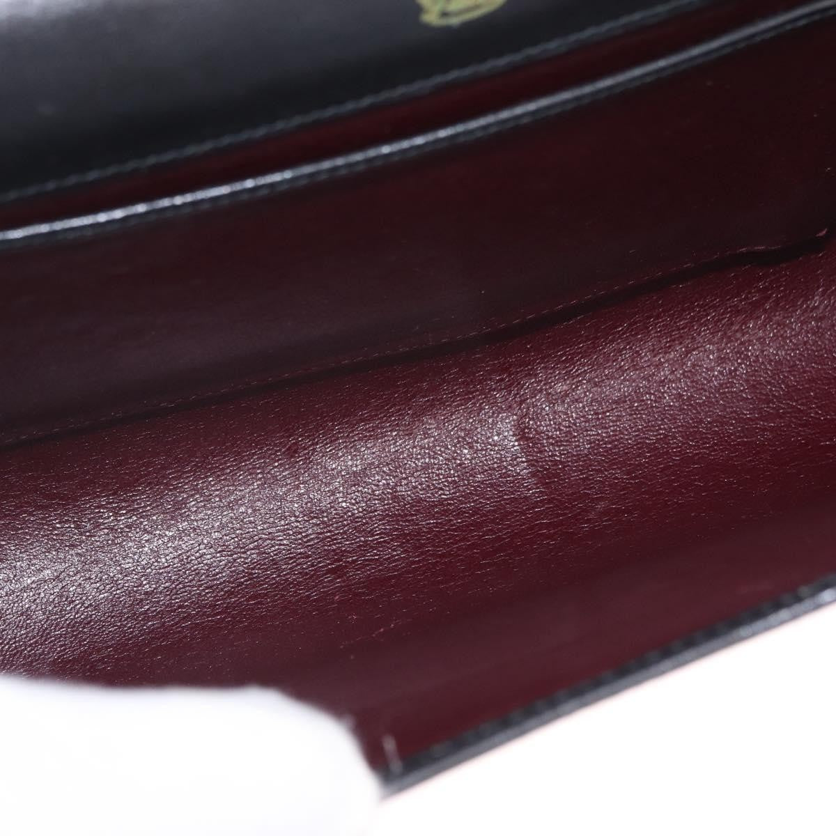 Gucci Sherry Line Shoulder Leather Black Leather Handbag (Pre-Owned)
