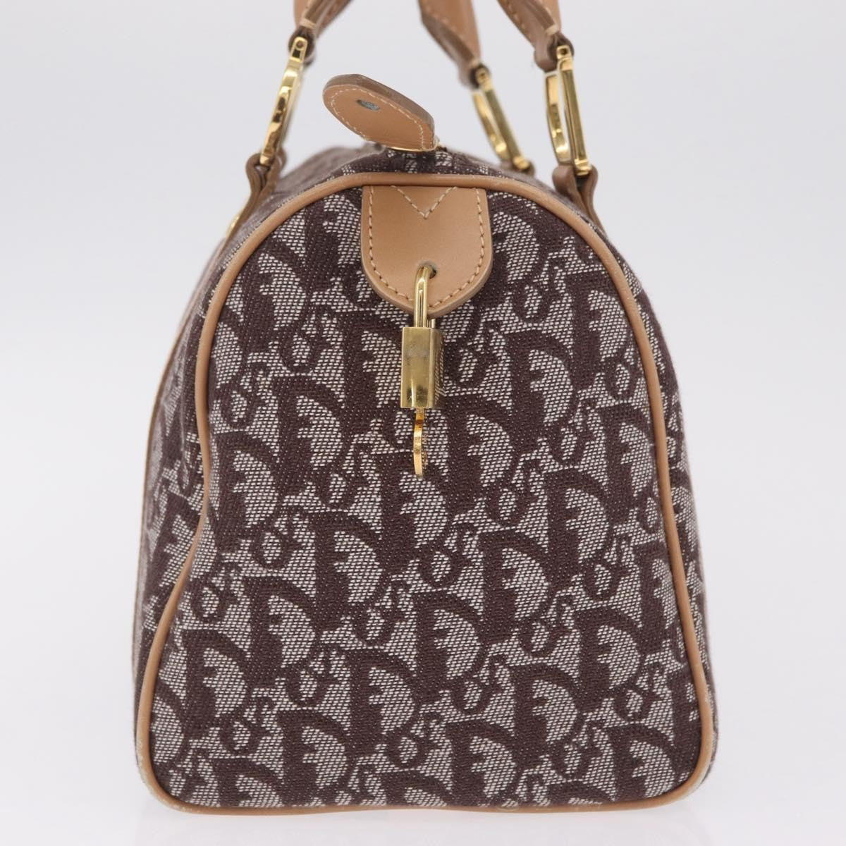 Christian Dior Vintage Trotter Boston Diorissimo Canvas Brown Canvas Handbag (Pre-Owned)