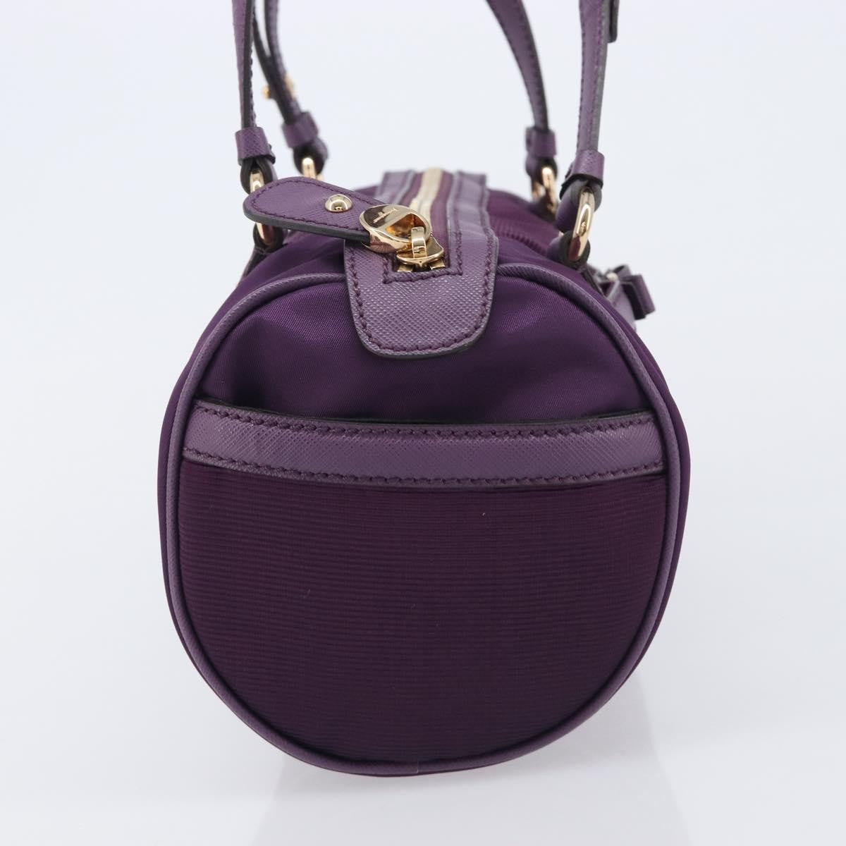 Salvatore Ferragamo Vara Bow Cylinder Bag Nylon Purple Nylon Shoulder Bag Bag (Pre-Owned)