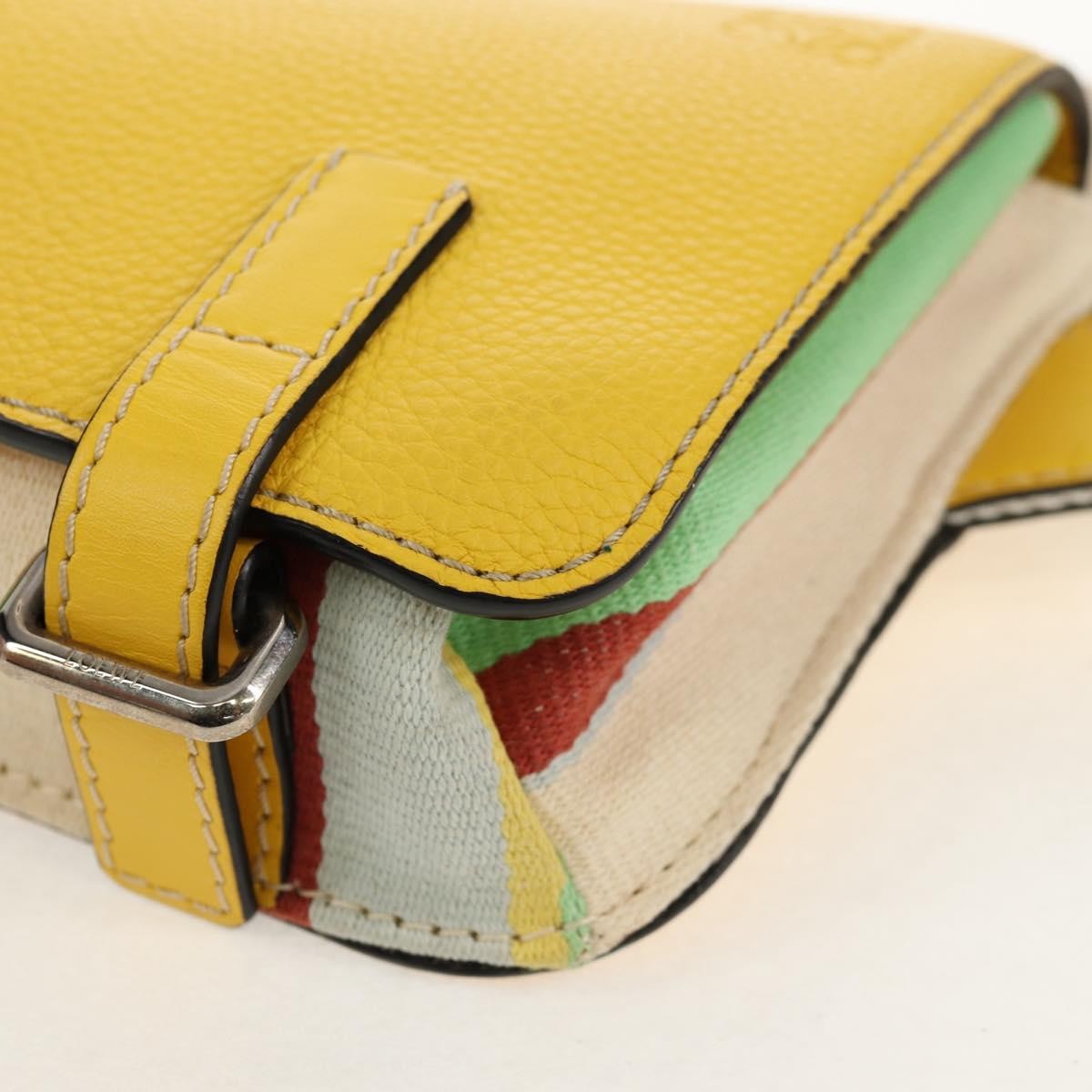 Loewe Military Messenger Leather Yellow Leather Clutche & Pouche Bag (Pre-Owned)