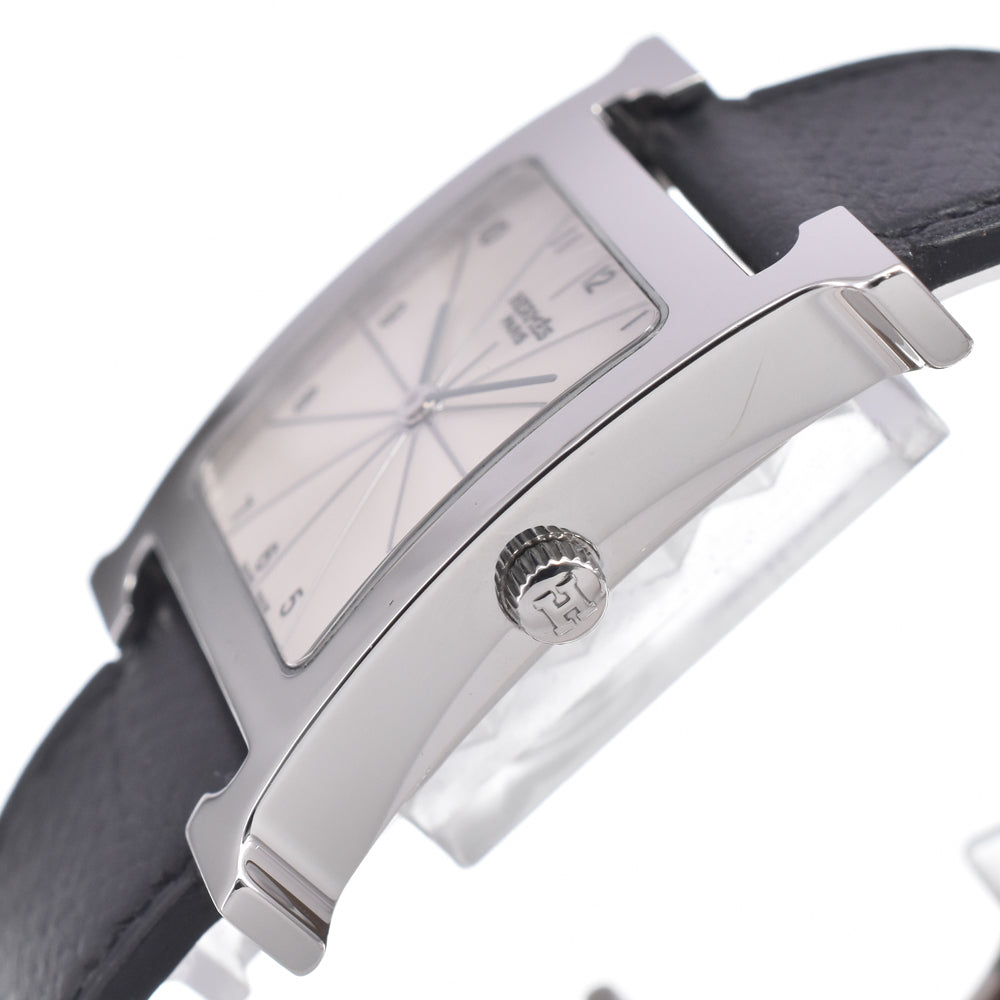 Hermes Heure H Quartz Stainless Steel And Leather Watch (Pre-Owned)
