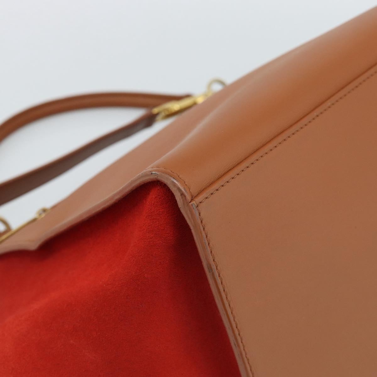 Celine Trapeze Leather With Suede Brown Leather Handbag (Pre-Owned)