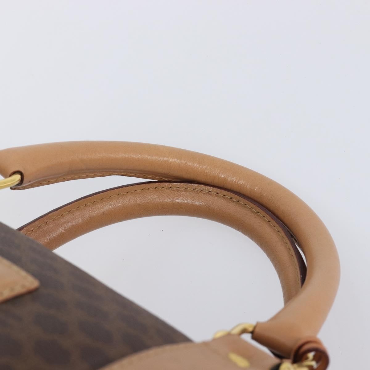 Celine Vintage Duffle Macadam Coated Canvas Brown Pvc Handbag (Pre-Owned)