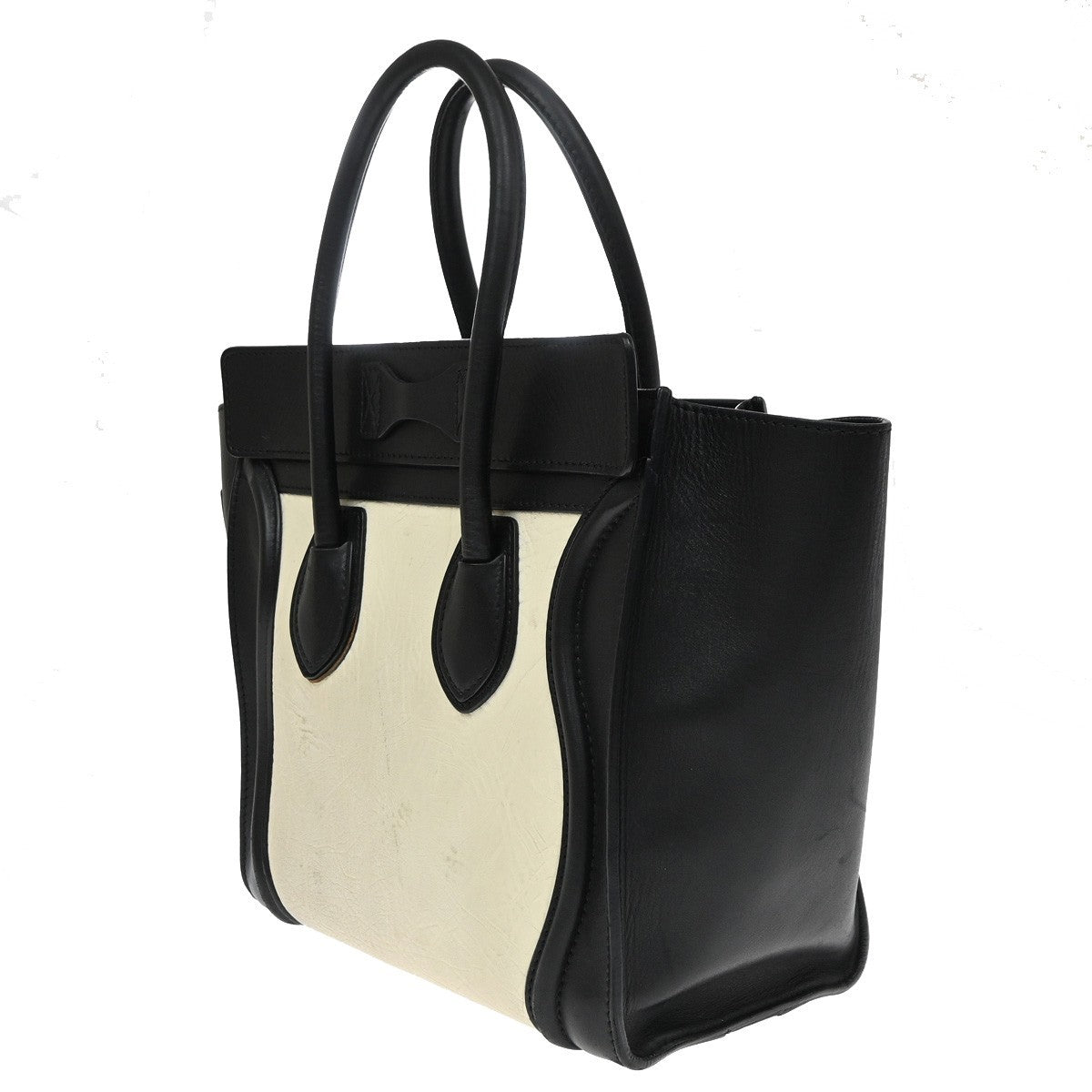 Celine Bicolor Luggage Leather Black Leather Tote Bag Bag (Pre-Owned)