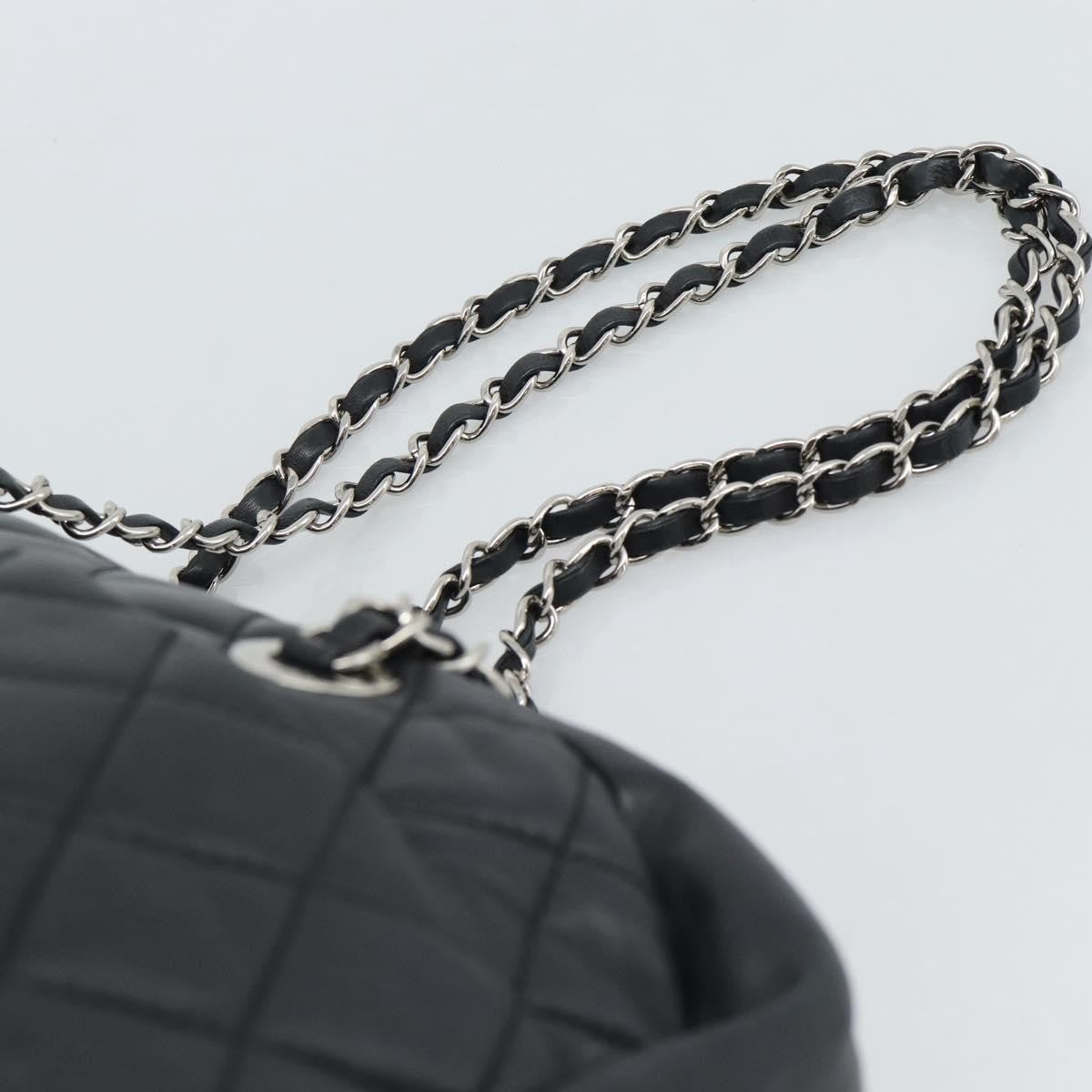 Chanel Mademoiselle Chain Quilted Lambskin Black Leather Shoulder Bag Bag (Pre-Owned)