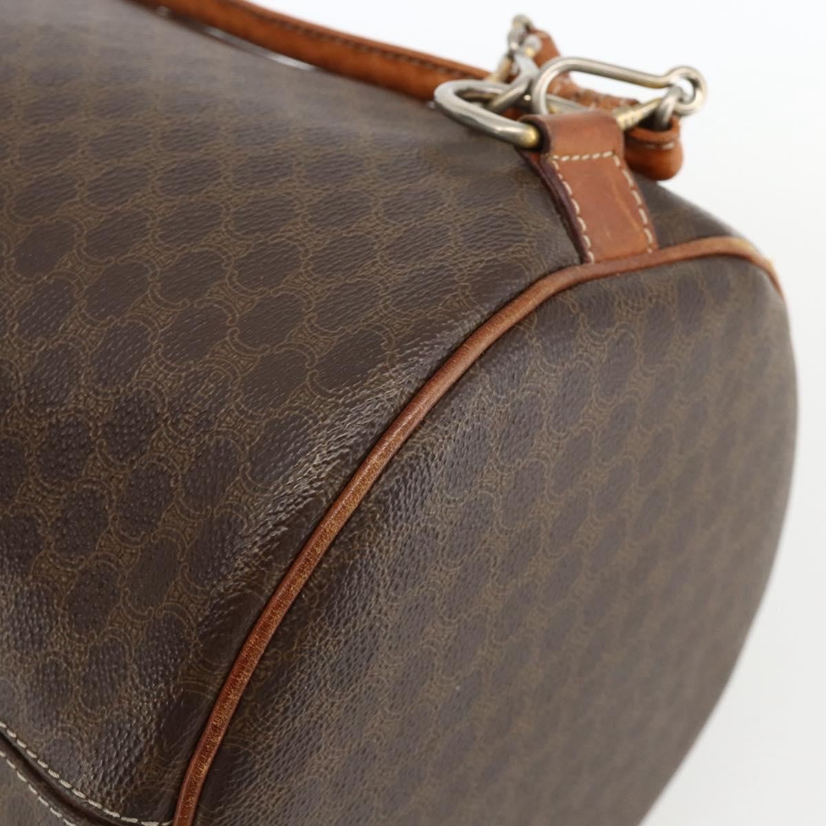 Celine Vintage Macadam Canvas And Leather Brown Canvas Backpack Bag (Pre-Owned)