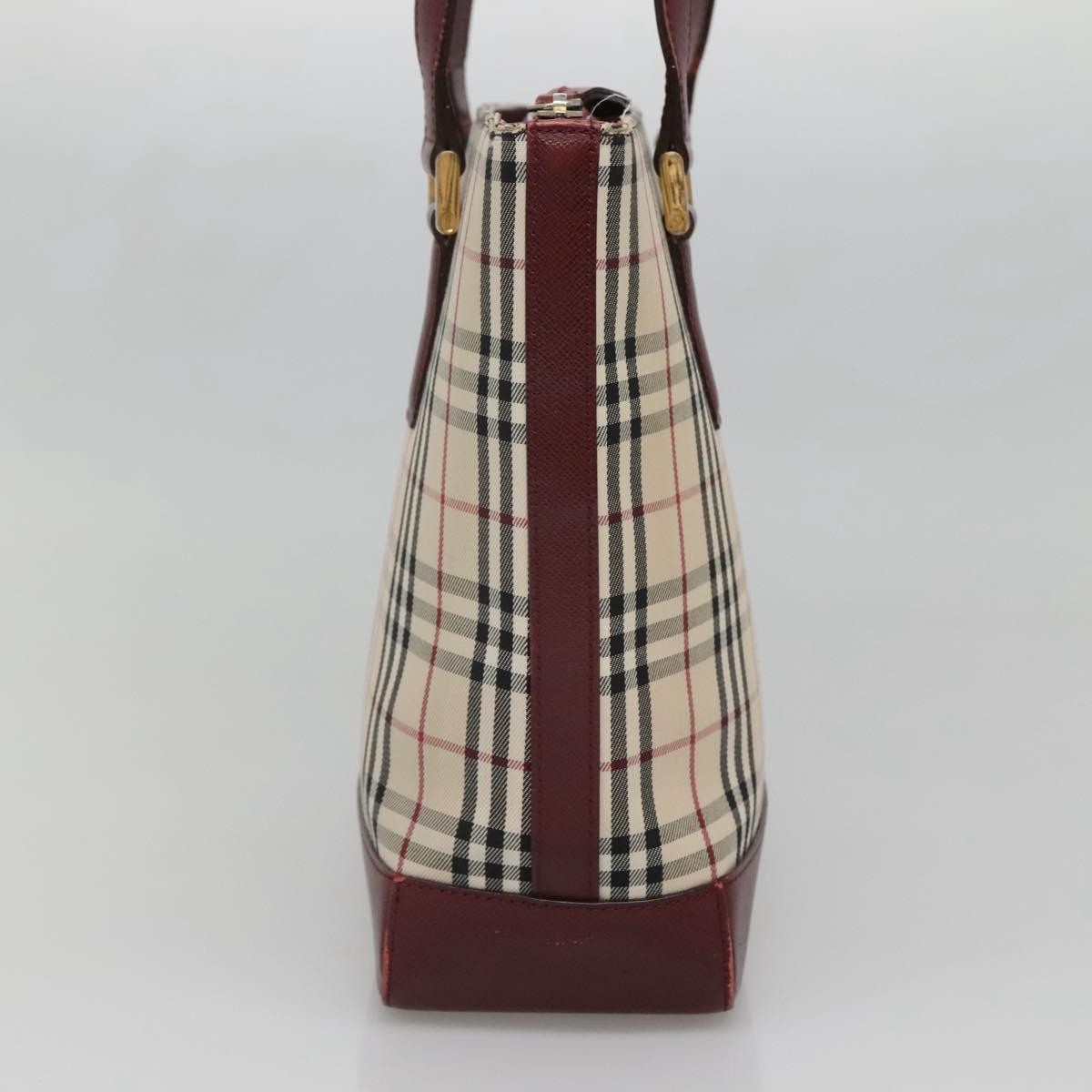 Burberry Nova Check Tote Canvas And Leather Beige Canvas Tote Bag Bag (Pre-Owned)