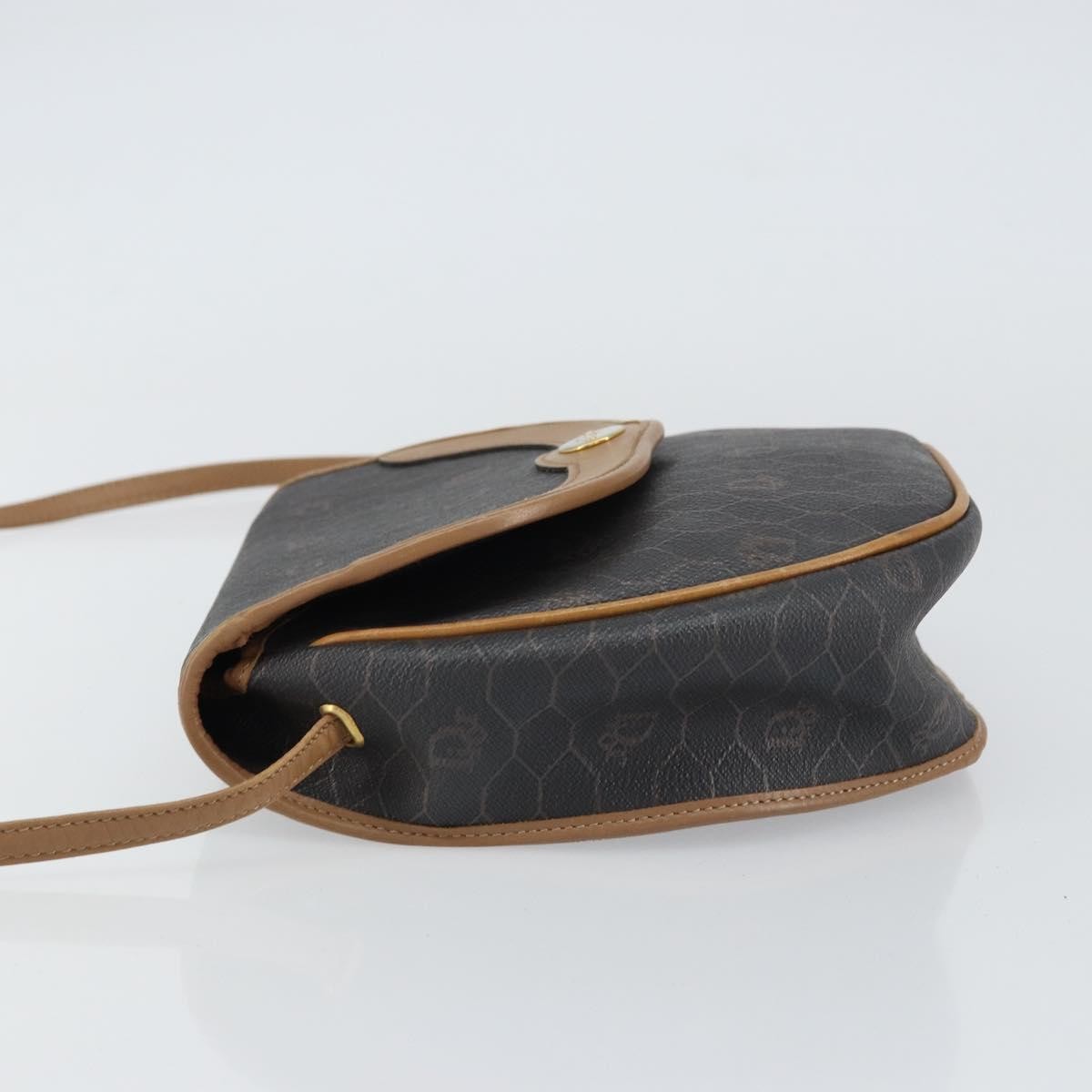 Christian Dior Vintage Honeycomb Flap Coated Canvas Black Canvas Shoulder Bag Bag (Pre-Owned)