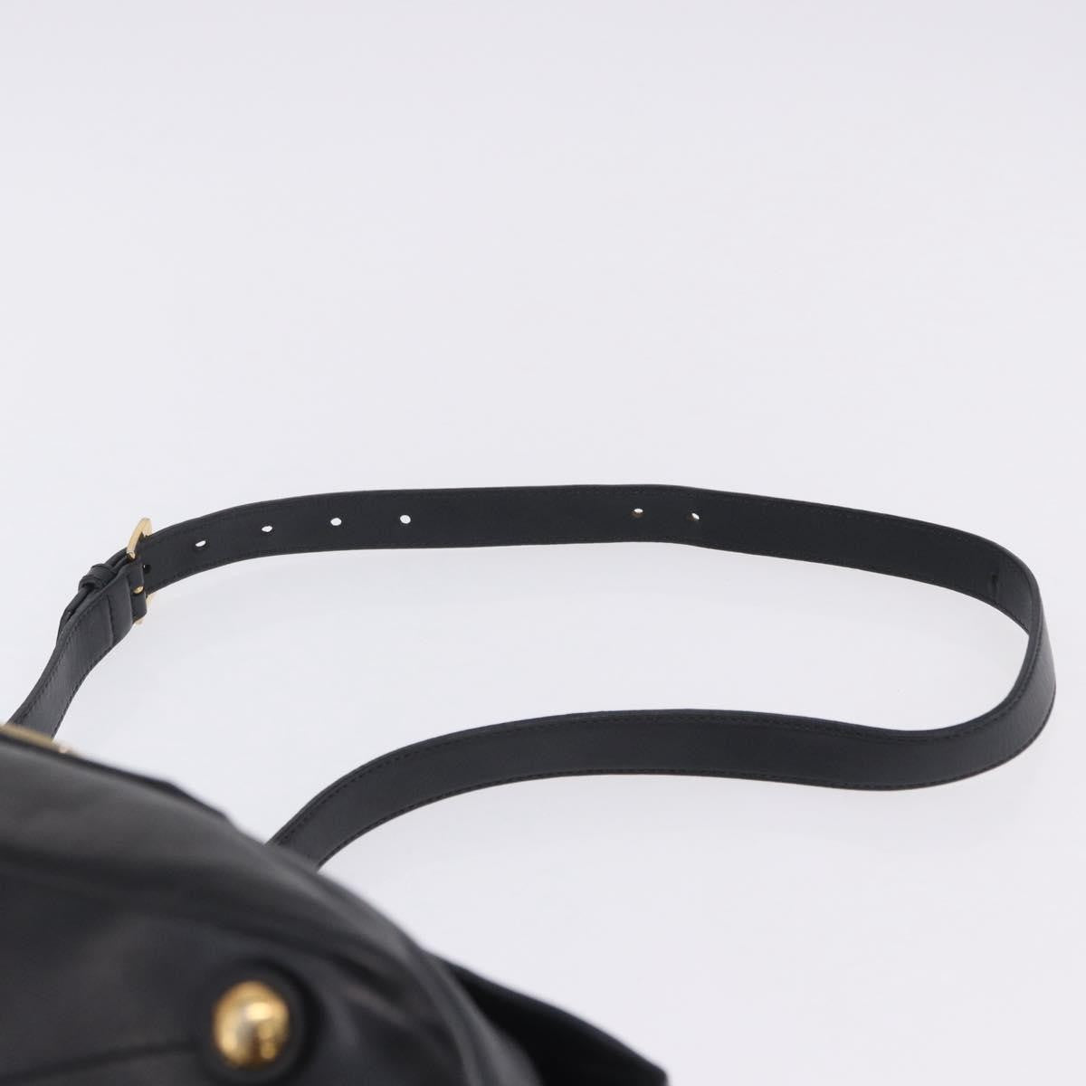 Miu Miu Convertible Flap Top Handle Vitello Soft Black Leather Handbag (Pre-Owned)