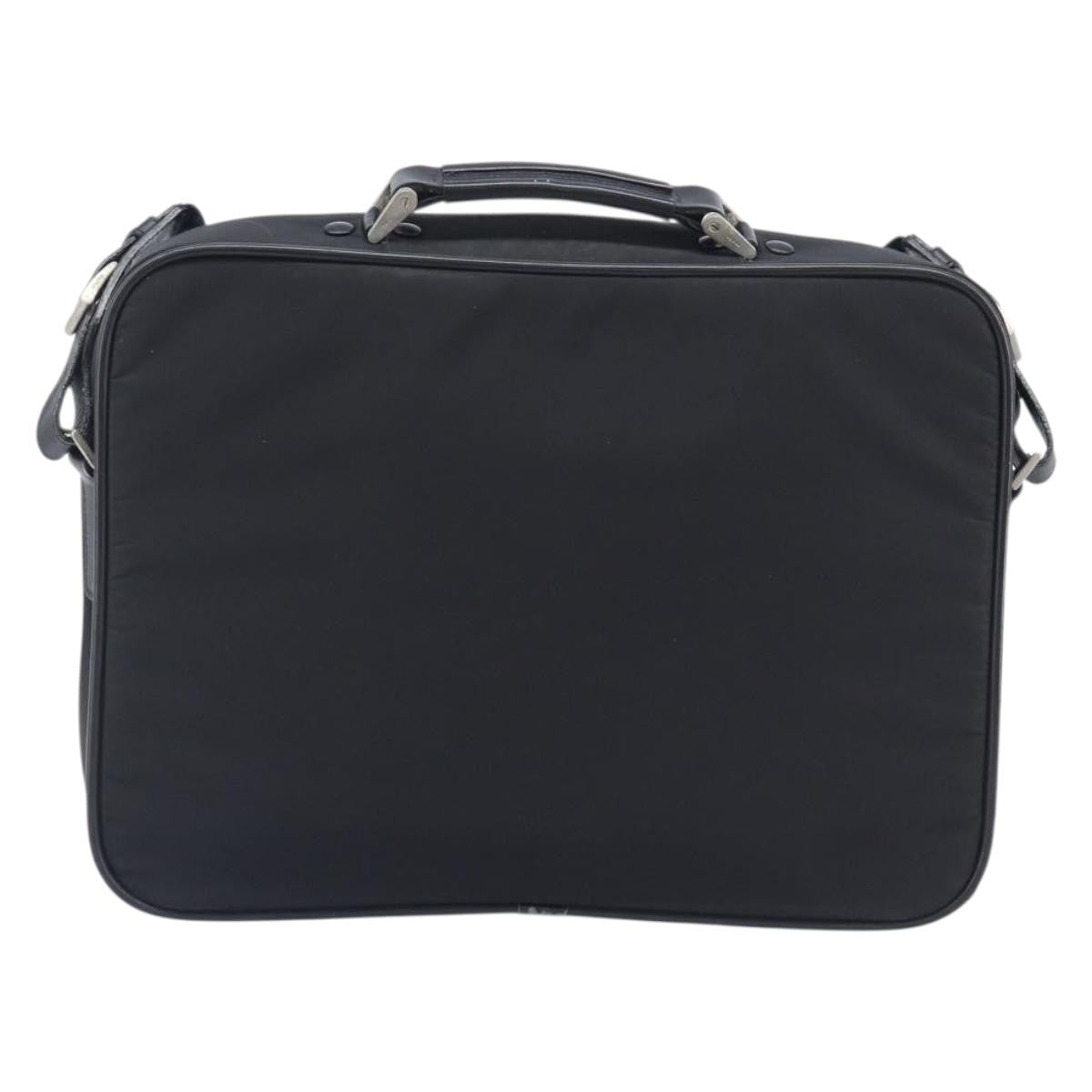 Prada Briefcase Tessuto And Saffiano Leather Black Nylon Briefcase Bag (Pre-Owned)