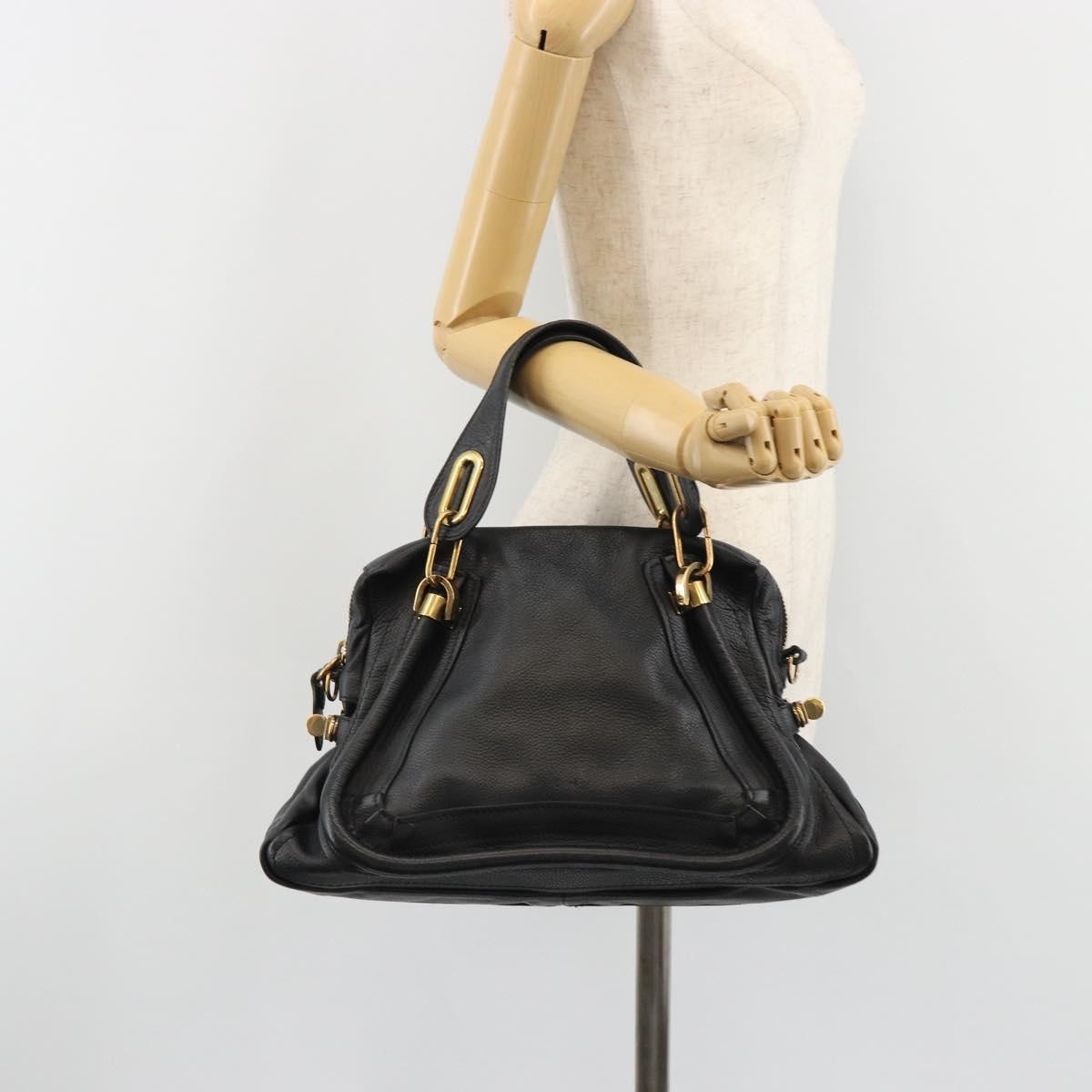 Chloe Paraty Quilted Leather Black Leather Handbag (Pre-Owned)