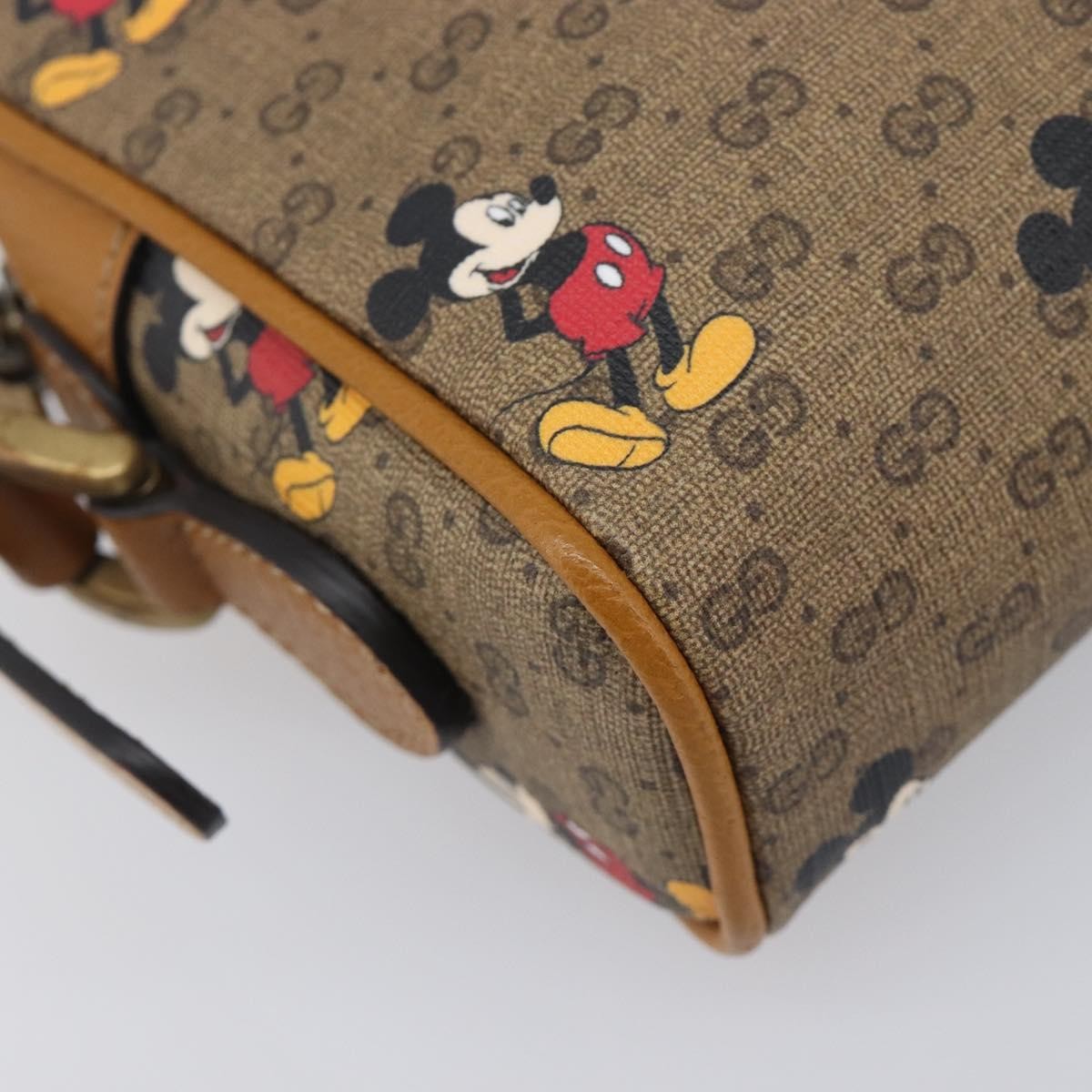 Gucci Disney Mickey Mouse Printed Mini Gg Coated Canvas Beige Canvas Backpack Bag (Pre-Owned)