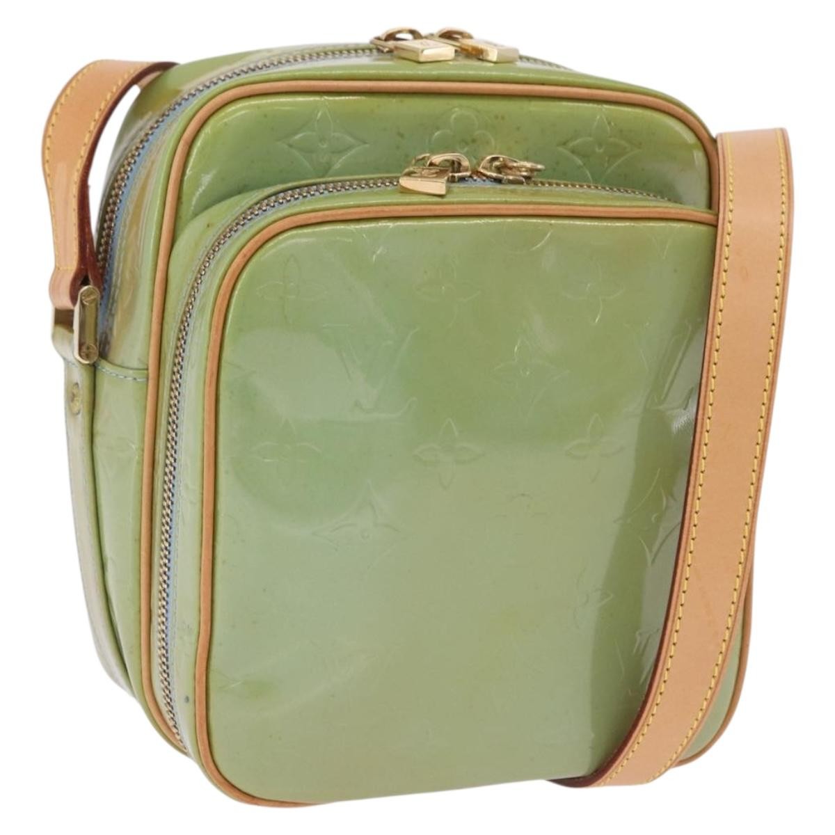 Louis Vuitton Wooster Monogram Vernis Green Patent_Leather Handbag (Pre-Owned)