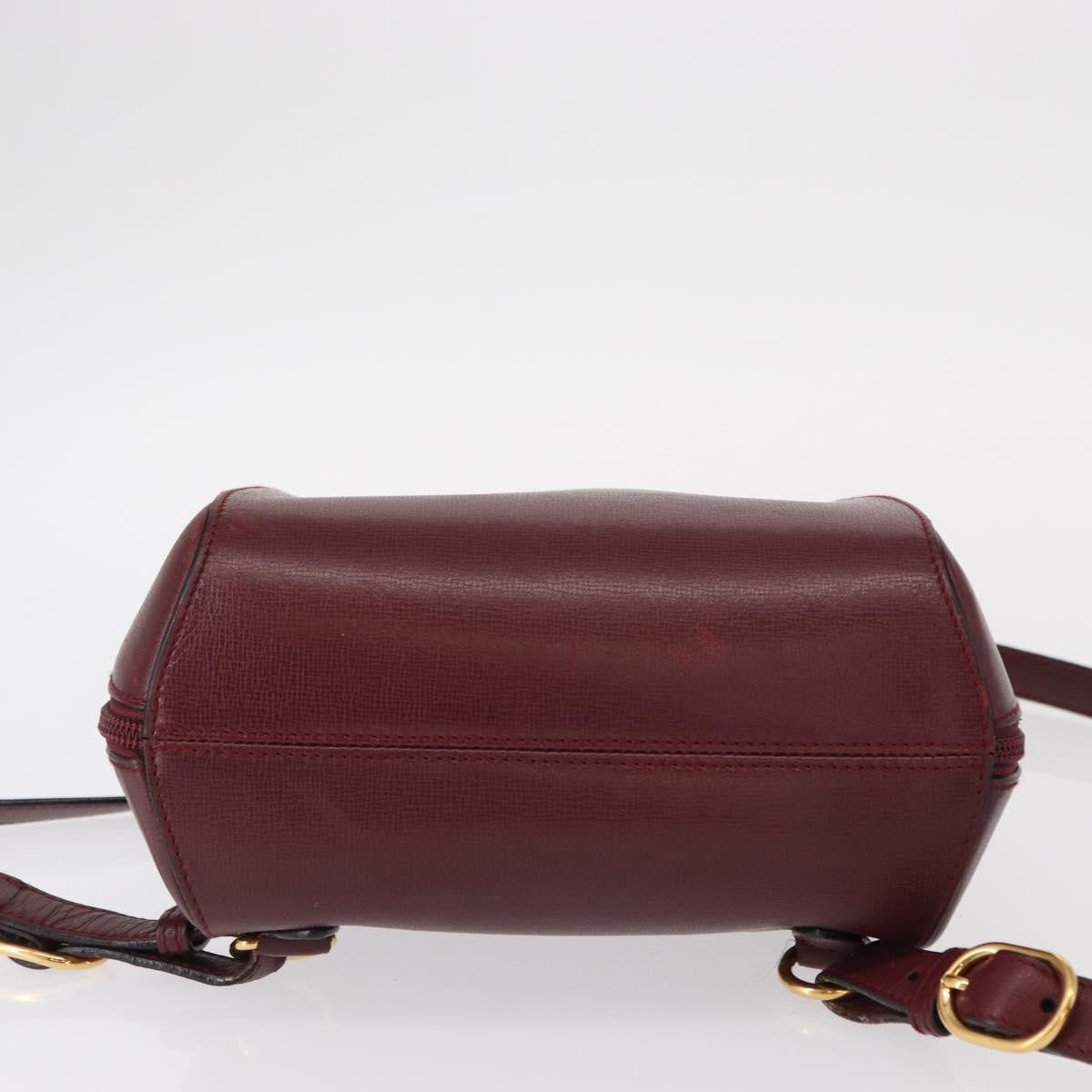 Cartier Happy Birthday Leather Burgundy Leather Backpack Bag (Pre-Owned)