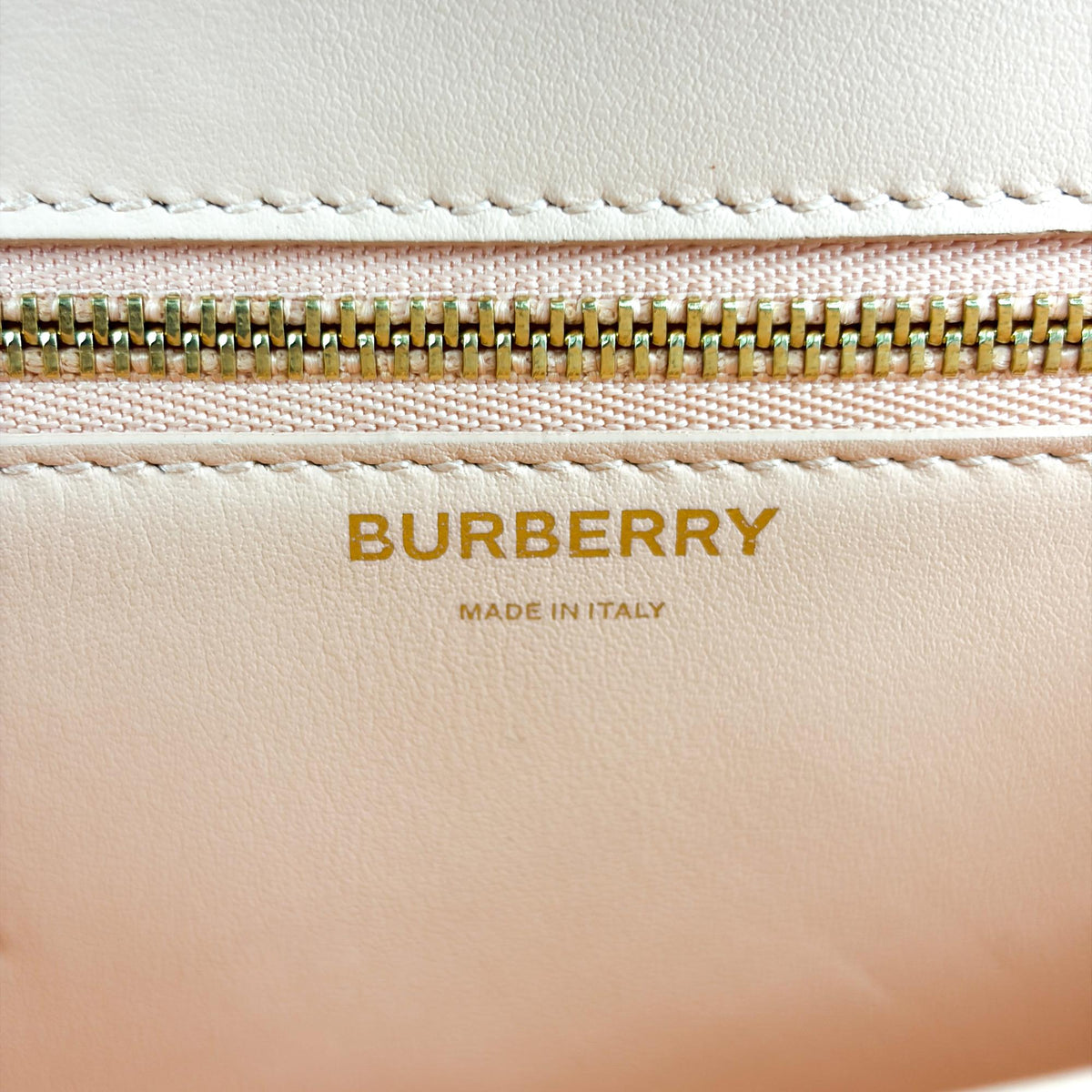 Burberry Tb Shoulder Bag Leather Beige Leather Shoulder Bag Bag (Pre-Owned)