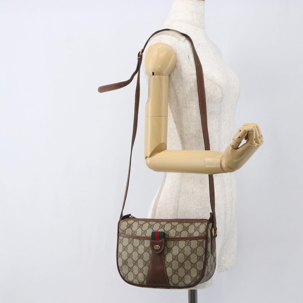 Gucci Vintage Web Gg Coated Canvas Beige Canvas Crossbody Bag Bag (Pre-Owned)