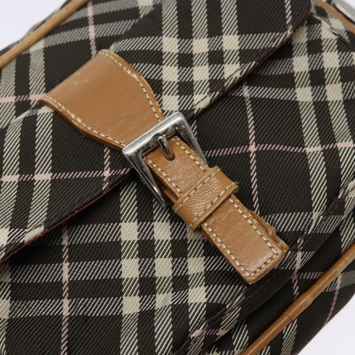 Burberry Nova Check Blue Label Canvas Brown Canvas Shoulder Bag Bag (Pre-Owned)