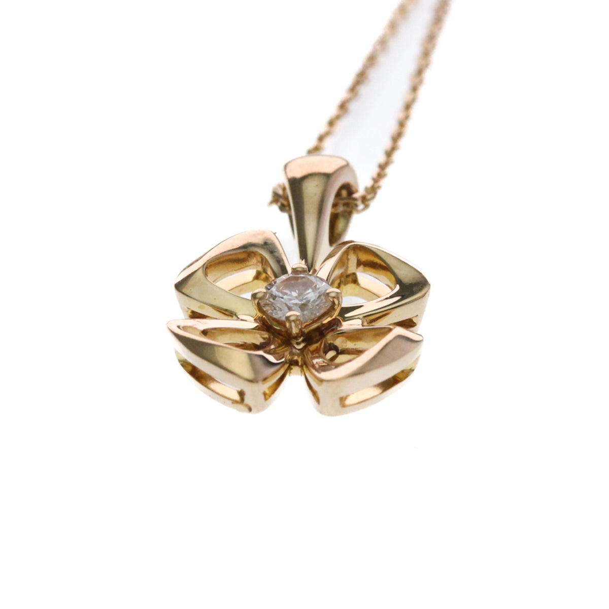 Bvlgari Fiorever Pendant 18K Rose Gold With Ruby And Diamonds Gold Pink_Gold Necklace Jewelry (Pre-Owned)
