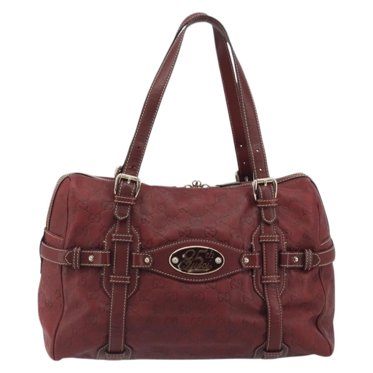 Gucci 85Th Anniversary Boston Guccissima Leather Red Leather Shoulder Bag Bag (Pre-Owned)