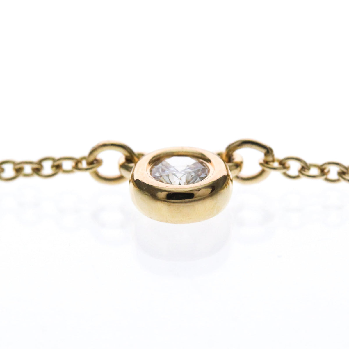 Tiffany & Co. Elsa Peretti Diamonds By The Yard Pendant 18K Rose Gold And Diamond Gold Pink_Gold Necklace Jewelry (Pre-Owned)