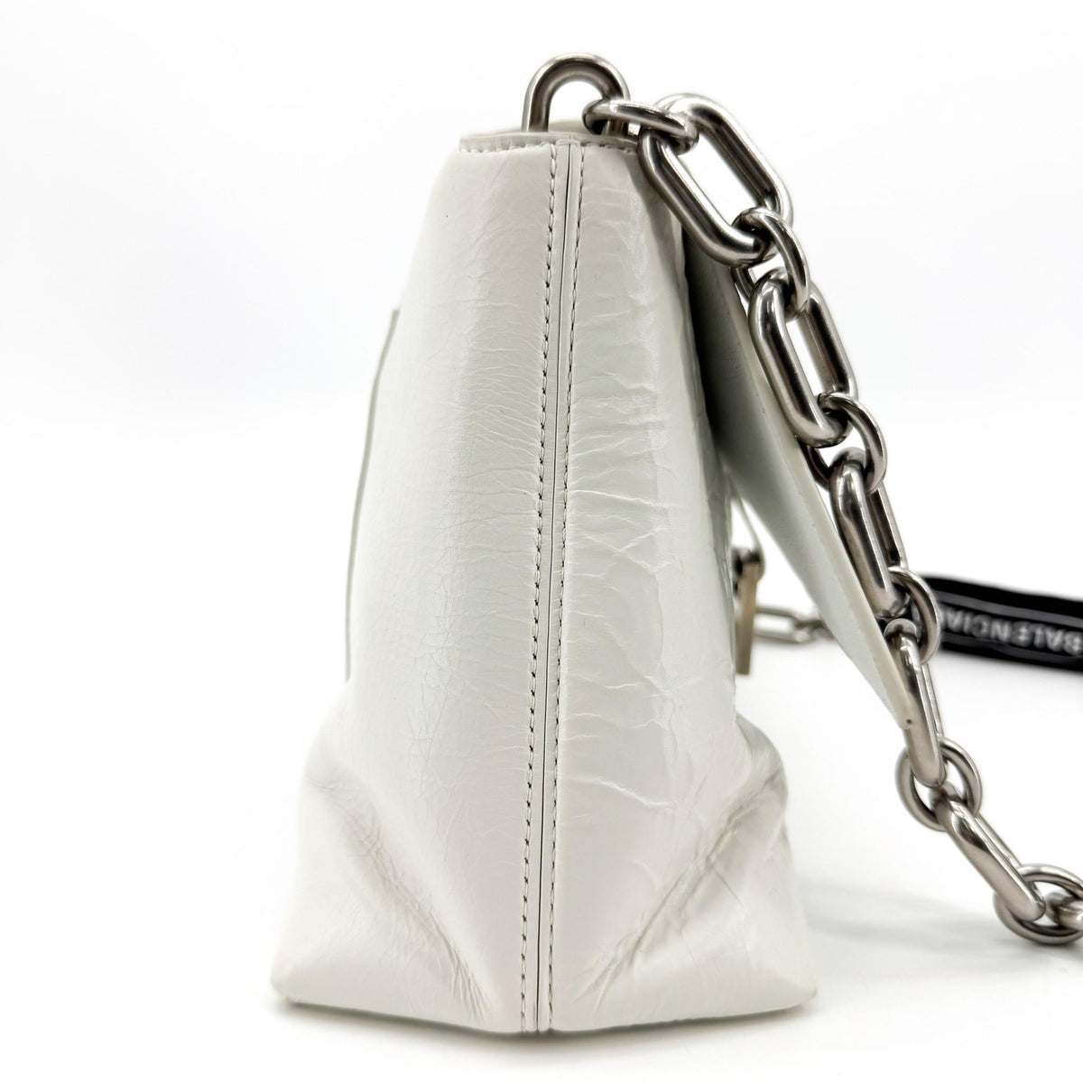 Balenciaga Downtown S Chain-Handle Leather White Leather Shoulder Bag Bag (Pre-Owned)