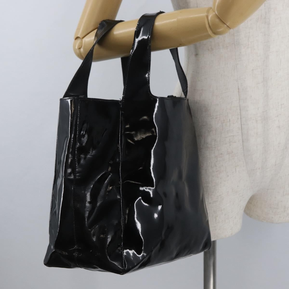 Prada Vintage Patent Leather Black Patent_Leather Handbag (Pre-Owned)