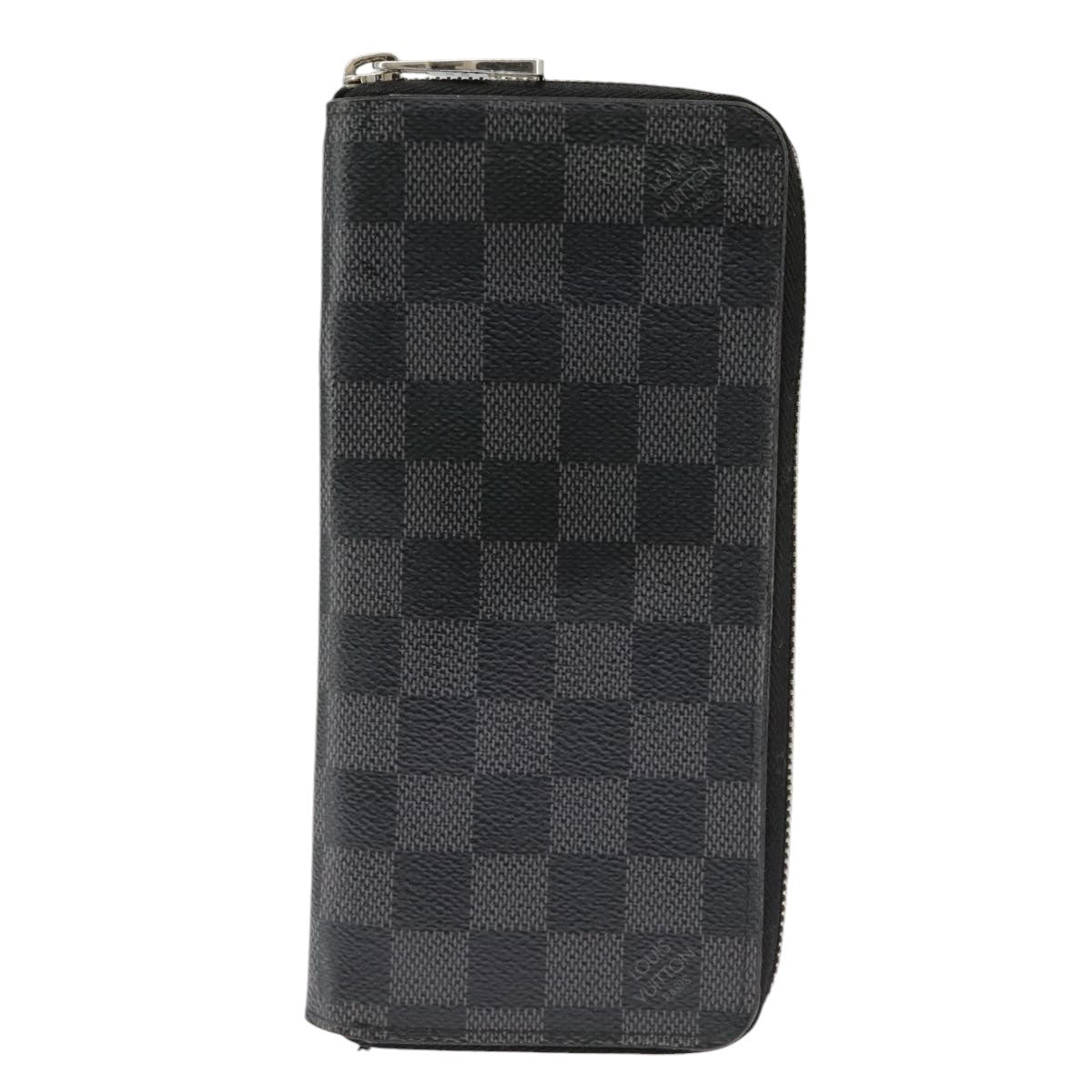 Louis Vuitton Zippy Wallet Vertical Damier Graphite Gray Canvas Wallets Accessory (Pre-Owned)
