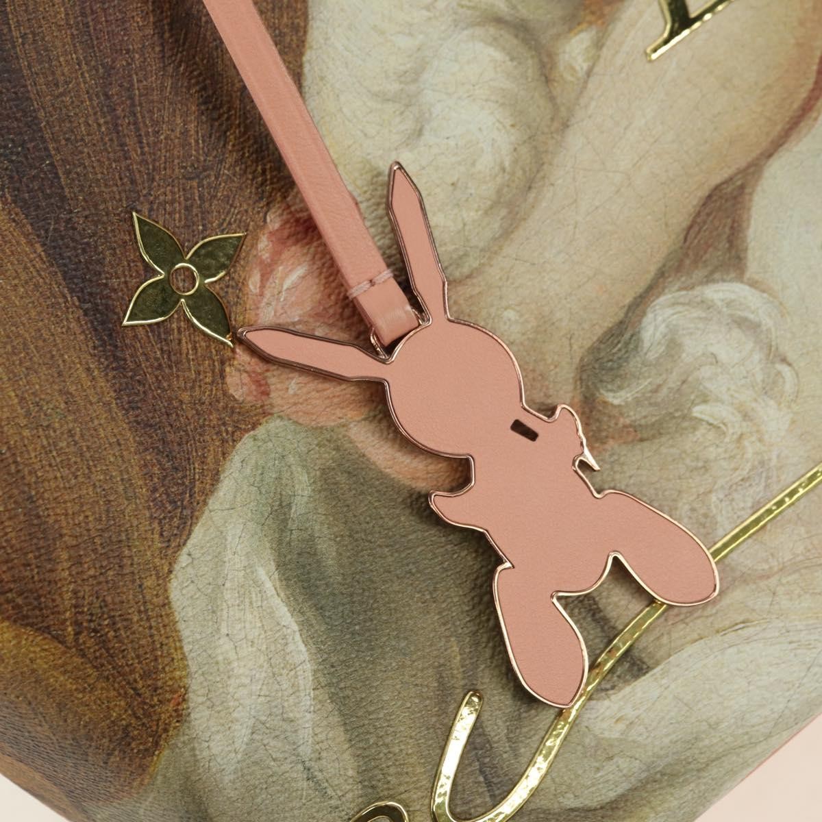 Louis Vuitton Neverfull Nm Limited Edition Jeff Koons Fragonard Print Canvas Pink Canvas Tote Bag Bag (Pre-Owned)