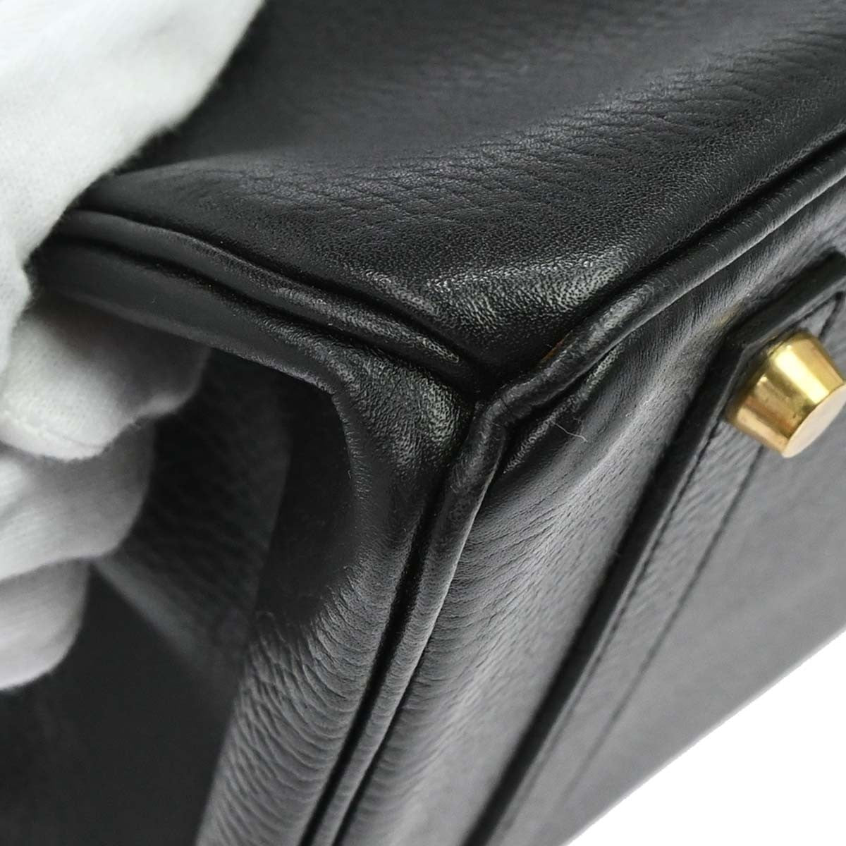 Hermes Birkin Black Ardennes With Gold Hardware Black Leather Handbag (Pre-Owned)