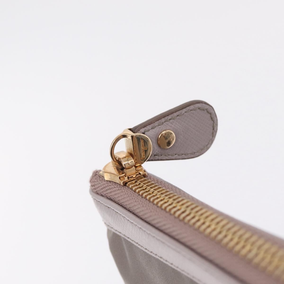 Salvatore Ferragamo Vala Clutch Nylon Gray Nylon Clutche & Pouche Bag (Pre-Owned)