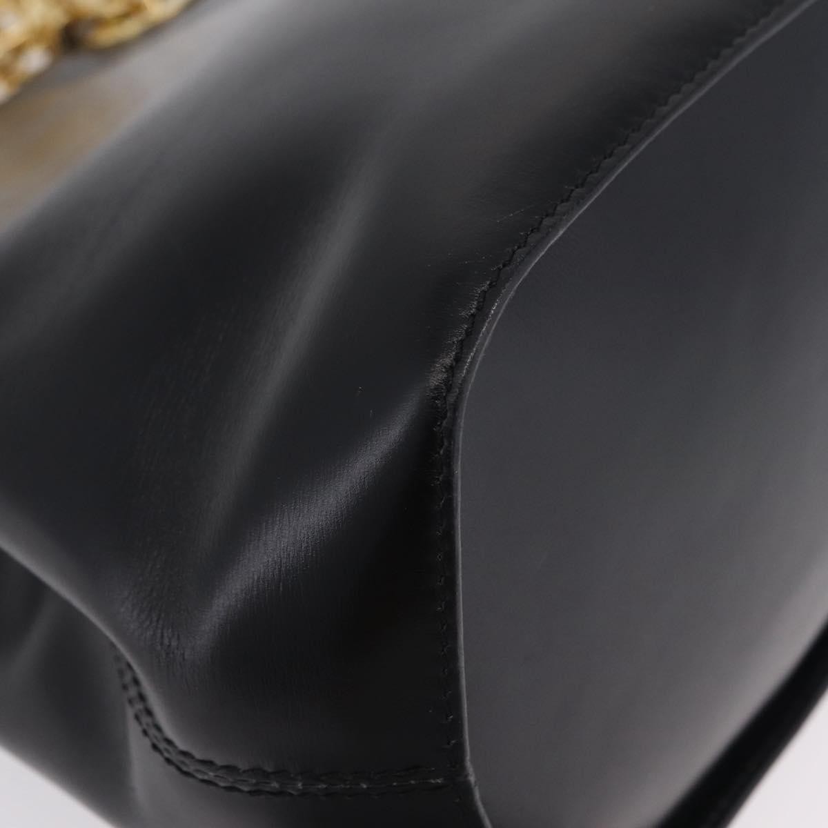 Celine Shoulder Leather Black Leather Shoulder Bag Bag (Pre-Owned)