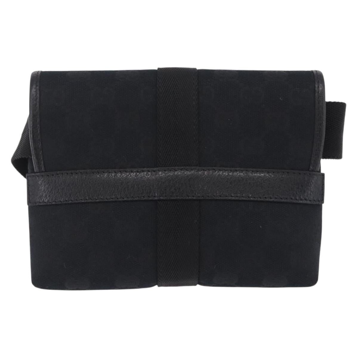 Gucci Buckle Waist Gg Canvas Black Canvas Handbag (Pre-Owned)
