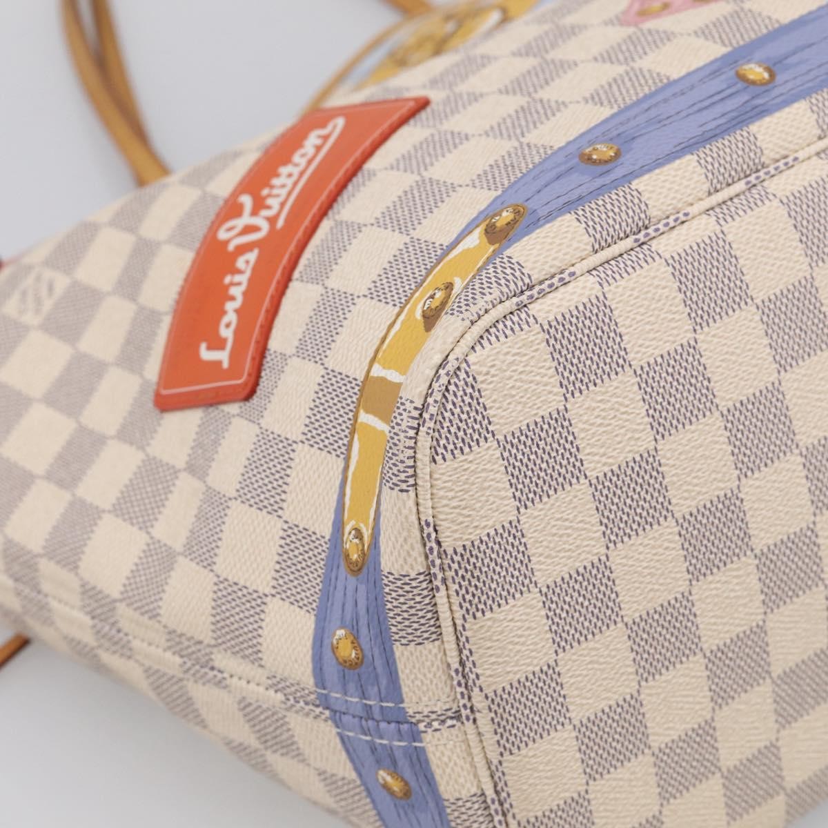 Louis Vuitton Neverfull Nm Limited Edition Damier Summer Trunks Multicolour Canvas Tote Bag Bag (Pre-Owned)
