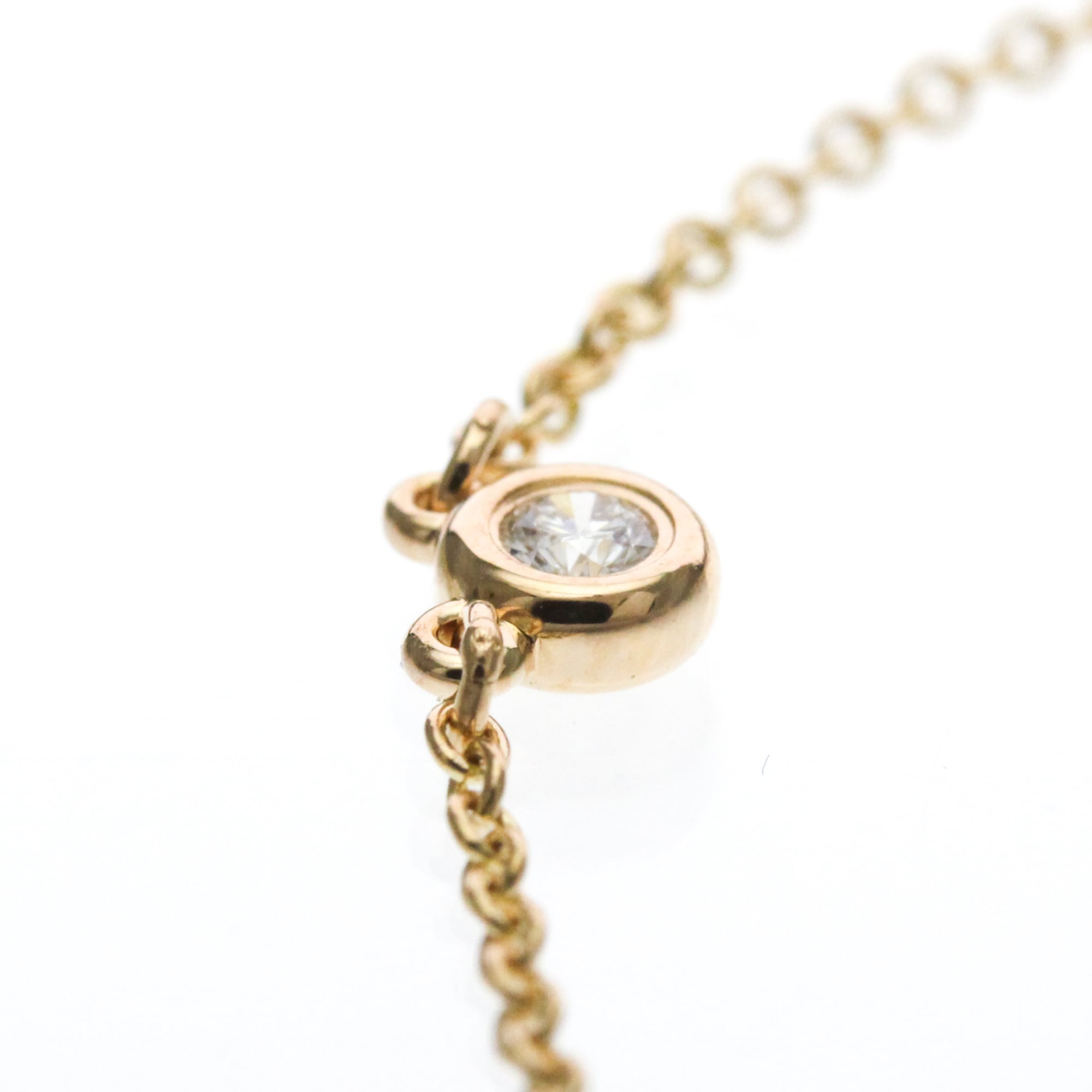 Tiffany & Co. Elsa Peretti Diamonds By The Yard Pendant 18K Rose Gold With Diamond Gold Pink_Gold Necklace Jewelry (Pre-Owned)
