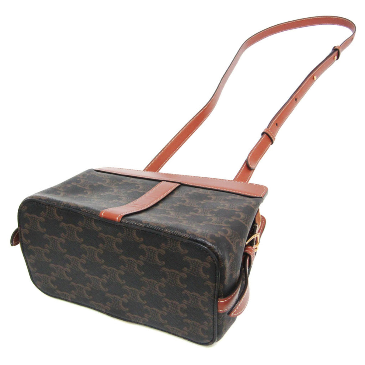 Celine Teen Cabas De France Triomphe Coated Canvas Brown Canvas Handbag (Pre-Owned)