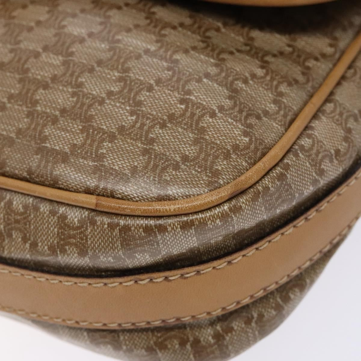 Celine Macadam Shoulder Pvc Leather Beige Canvas Bag (Pre-Owned)
